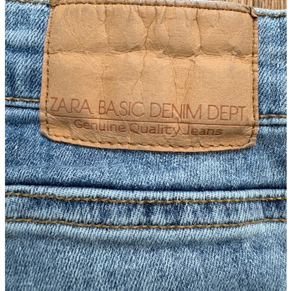 Zara Basic Z1975 Denim Womens Skinny Ankle Zip Jeans Blue Medium Wash Size 6 - Picture 8 of 9